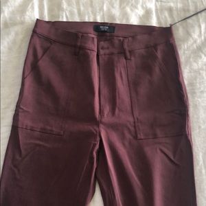 Maroon wide leg pants